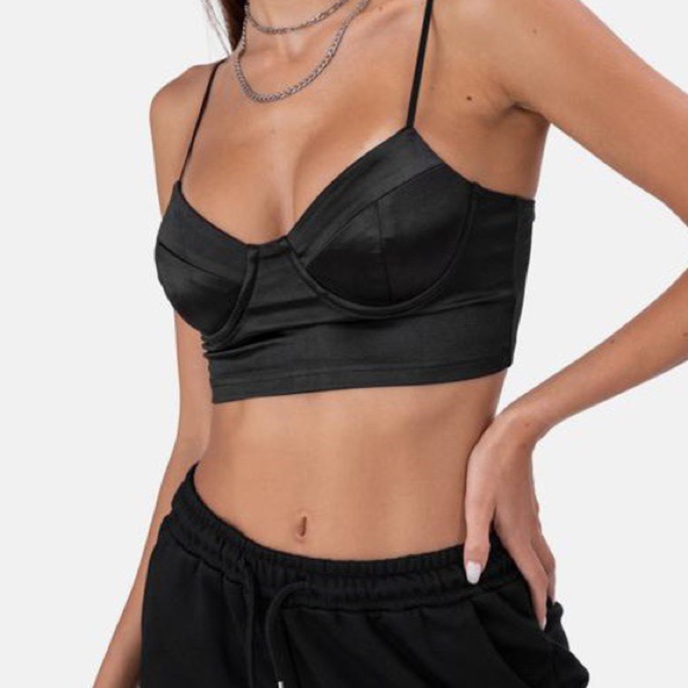 saint satin finish crop top